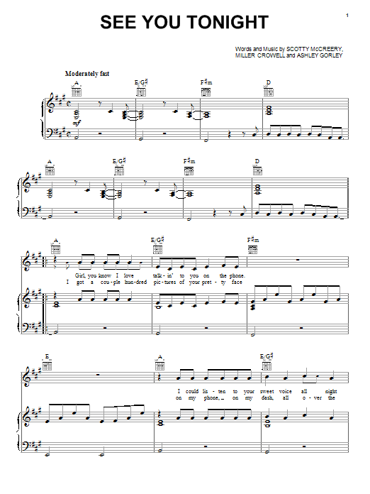 Download Scotty McCreery See You Tonight Sheet Music and learn how to play Piano, Vocal & Guitar (Right-Hand Melody) PDF digital score in minutes