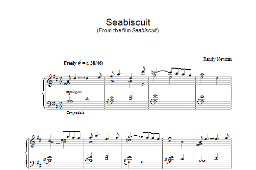 Download Randy Newman Seabiscuit (from Seabiscuit) Sheet Music and learn how to play Piano PDF digital score in minutes