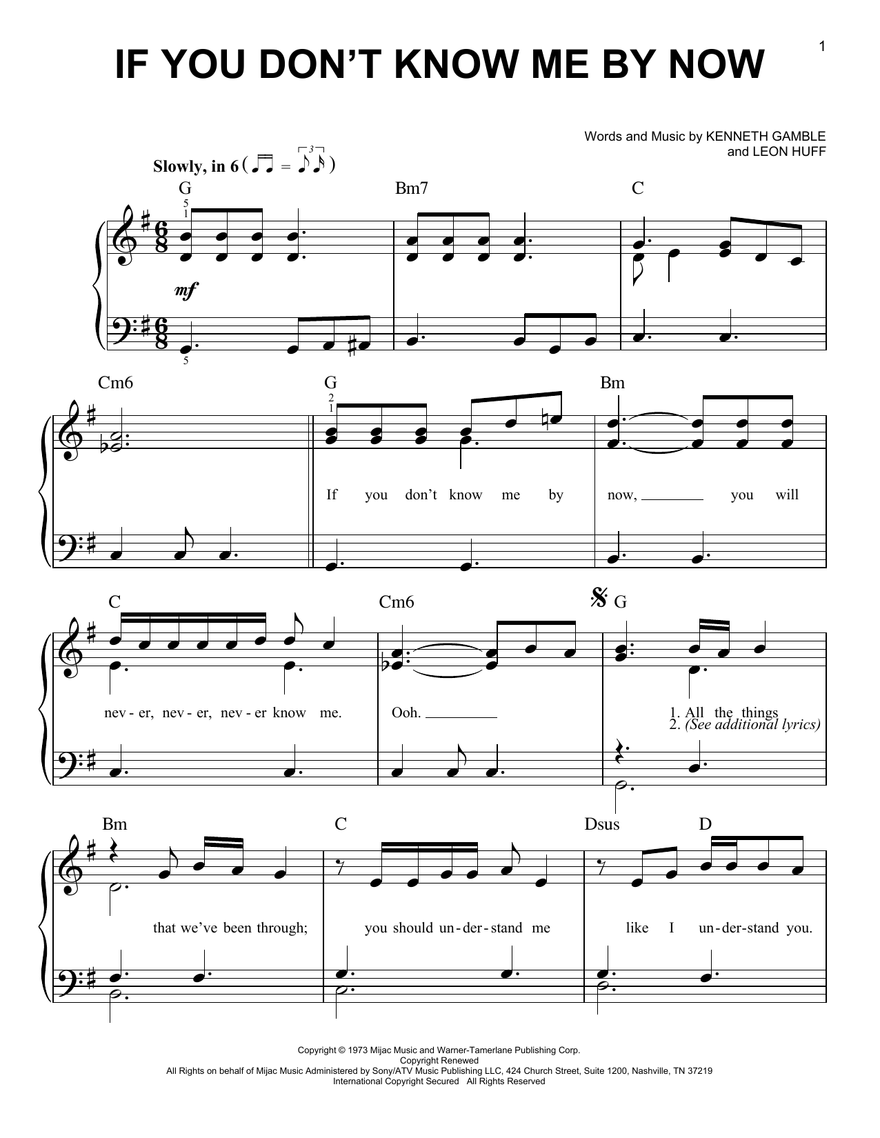 Download Seal If You Don't Know Me By Now Sheet Music and learn how to play Very Easy Piano PDF digital score in minutes