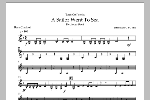 Download Sean O'Boyle A Sailor Went To Sea - Bass Clarinet Sheet Music and learn how to play Concert Band PDF digital score in minutes
