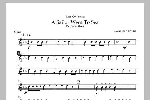 Download Sean O'Boyle A Sailor Went To Sea - Oboe Sheet Music and learn how to play Concert Band PDF digital score in minutes