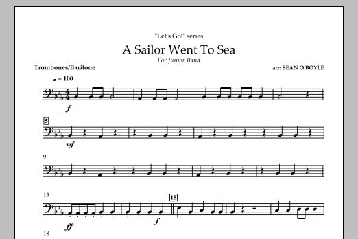 Download Sean O'Boyle A Sailor Went To Sea - Trombone/Baritone B.C. Sheet Music and learn how to play Concert Band PDF digital score in minutes