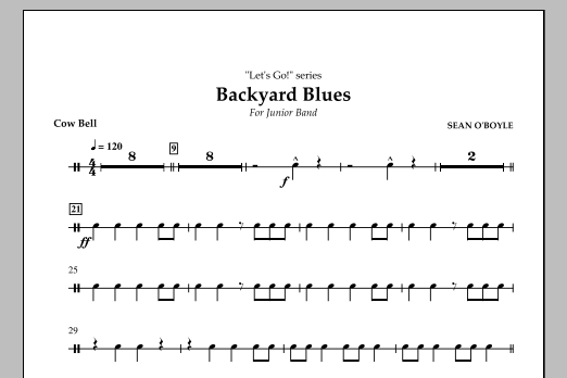 Download Sean O'Boyle Backyard Blues - Cowbell Sheet Music and learn how to play Concert Band PDF digital score in minutes