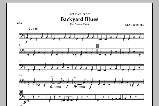 Download Sean O'Boyle Backyard Blues - Tuba Sheet Music and learn how to play Concert Band PDF digital score in minutes