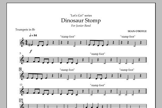 Download Sean O'Boyle Dinosaur Stomp - Bb Trumpet Sheet Music and learn how to play Concert Band PDF digital score in minutes