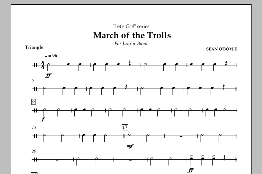 Download Sean O'Boyle March of the Trolls - Triangle Sheet Music and learn how to play Concert Band PDF digital score in minutes