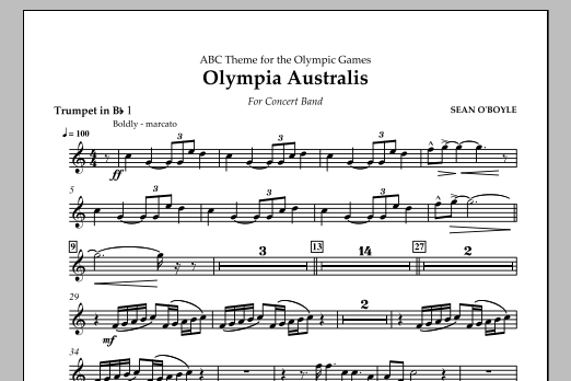 Download Sean O'Boyle Olympia Australis (Concert Band) - Bb Trumpet 1 Sheet Music and learn how to play Concert Band PDF digital score in minutes