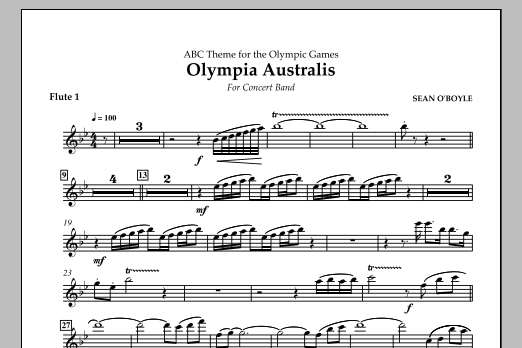 Download Sean O'Boyle Olympia Australis (Concert Band) - Flute 1 Sheet Music and learn how to play Concert Band PDF digital score in minutes