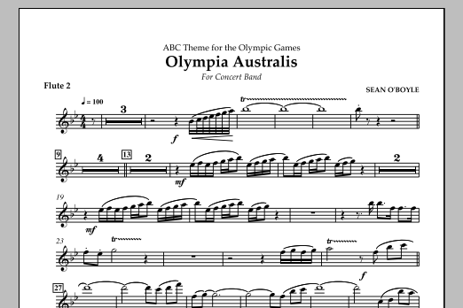 Download Sean O'Boyle Olympia Australis (Concert Band) - Flute 2 Sheet Music and learn how to play Concert Band PDF digital score in minutes
