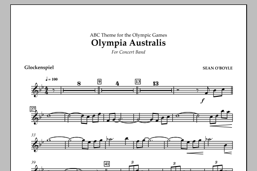 Download Sean O'Boyle Olympia Australis (Concert Band) - Glockenspiel Sheet Music and learn how to play Concert Band PDF digital score in minutes