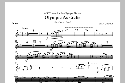 Download Sean O'Boyle Olympia Australis (Concert Band) - Oboe 2 Sheet Music and learn how to play Concert Band PDF digital score in minutes