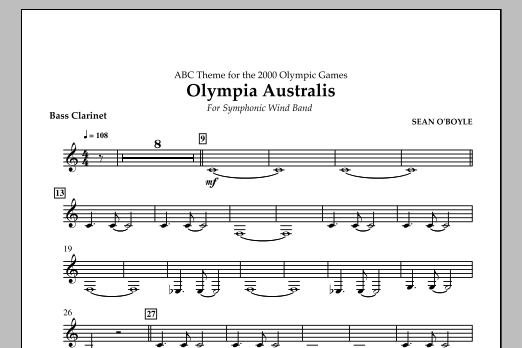 Download Sean O'Boyle Olympia Australis (Symphonic Wind Band) - Bass Clarinet Sheet Music and learn how to play Concert Band PDF digital score in minutes