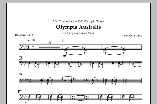 Download Sean O'Boyle Olympia Australis (Symphonic Wind Band) - Bassoon 1,2 Sheet Music and learn how to play Concert Band PDF digital score in minutes