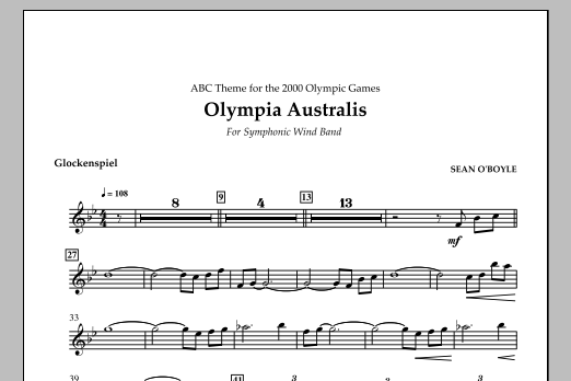 Download Sean O'Boyle Olympia Australis (Symphonic Wind Band) - Glockenspiel Sheet Music and learn how to play Concert Band PDF digital score in minutes