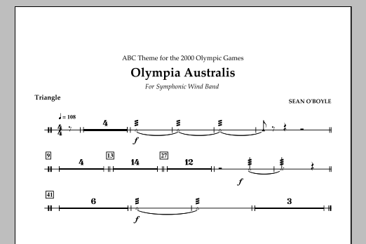 Download Sean O'Boyle Olympia Australis (Symphonic Wind Band) - Triangle Sheet Music and learn how to play Concert Band PDF digital score in minutes