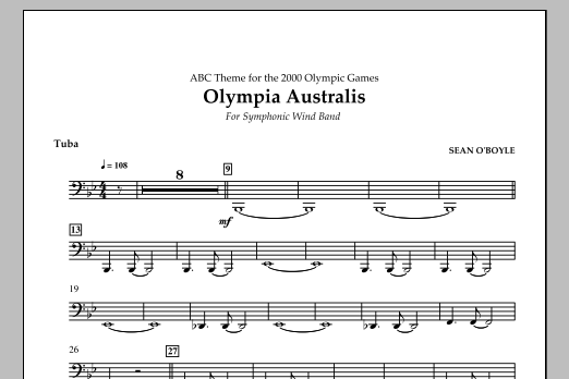 Download Sean O'Boyle Olympia Australis (Symphonic Wind Band) - Tuba Sheet Music and learn how to play Concert Band PDF digital score in minutes