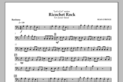 Download Sean O'Boyle Ricochet Rock - Baritone Sheet Music and learn how to play Concert Band PDF digital score in minutes
