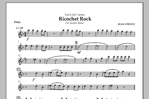 Download Sean O'Boyle Ricochet Rock - Flute Sheet Music and learn how to play Concert Band PDF digital score in minutes
