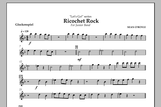 Download Sean O'Boyle Ricochet Rock - Glockenspiel Sheet Music and learn how to play Concert Band PDF digital score in minutes