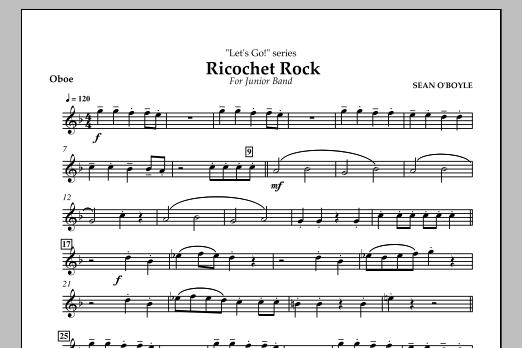 Download Sean O'Boyle Ricochet Rock - Oboe Sheet Music and learn how to play Concert Band PDF digital score in minutes
