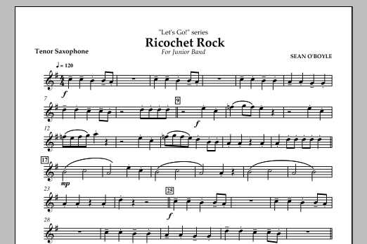 Download Sean O'Boyle Ricochet Rock - Tenor Sax Sheet Music and learn how to play Concert Band PDF digital score in minutes