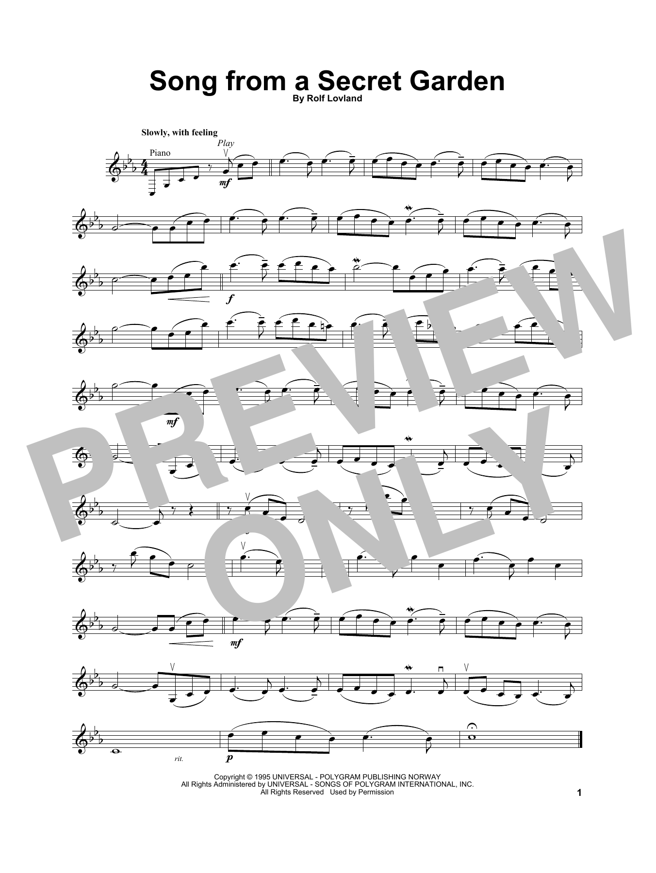 Download Secret Garden Song From A Secret Garden Sheet Music and learn how to play French Horn Solo PDF digital score in minutes