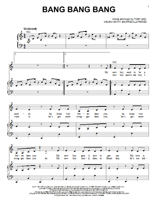 Download Selena Gomez Bang Bang Bang Sheet Music and learn how to play Piano, Vocal & Guitar (Right-Hand Melody) PDF digital score in minutes