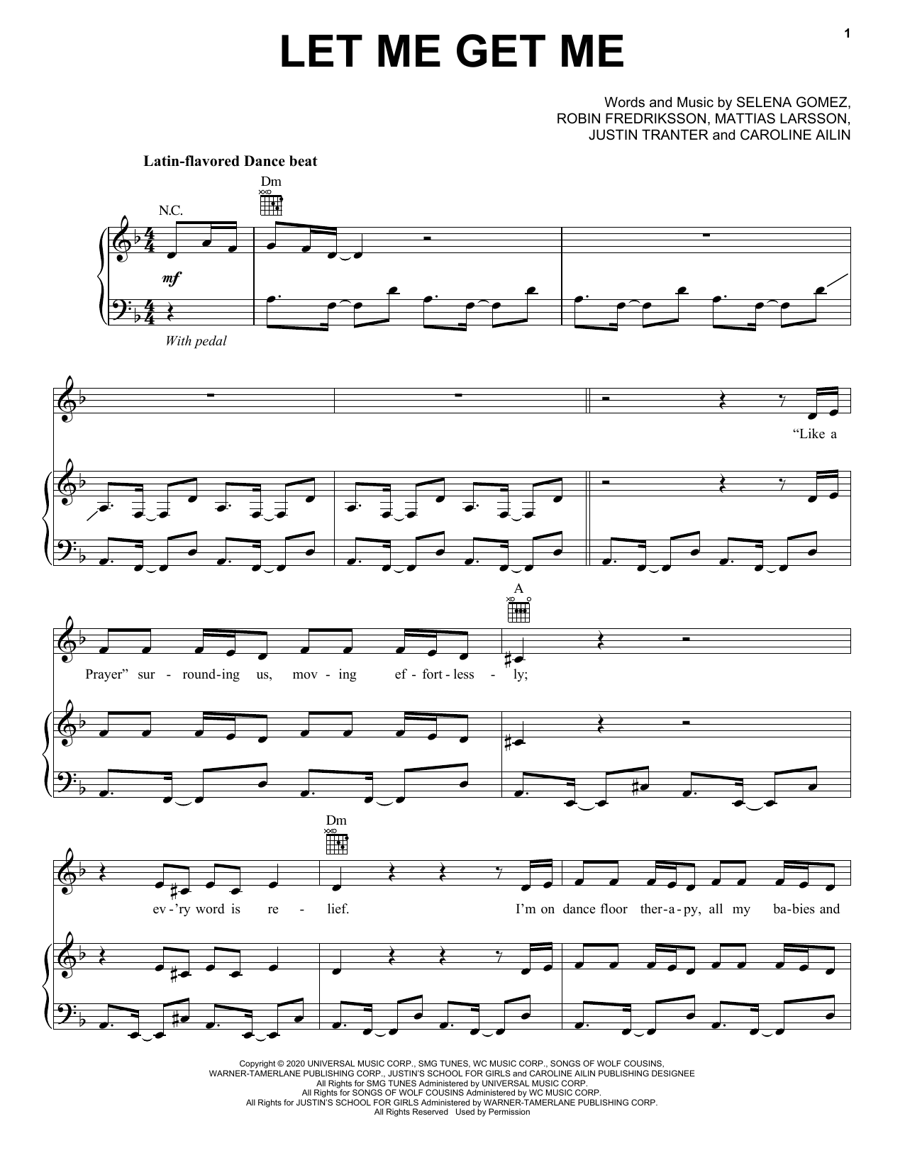 Download Selena Gomez Let Me Get Me Sheet Music and learn how to play Piano, Vocal & Guitar Chords (Right-Hand Melody) PDF digital score in minutes