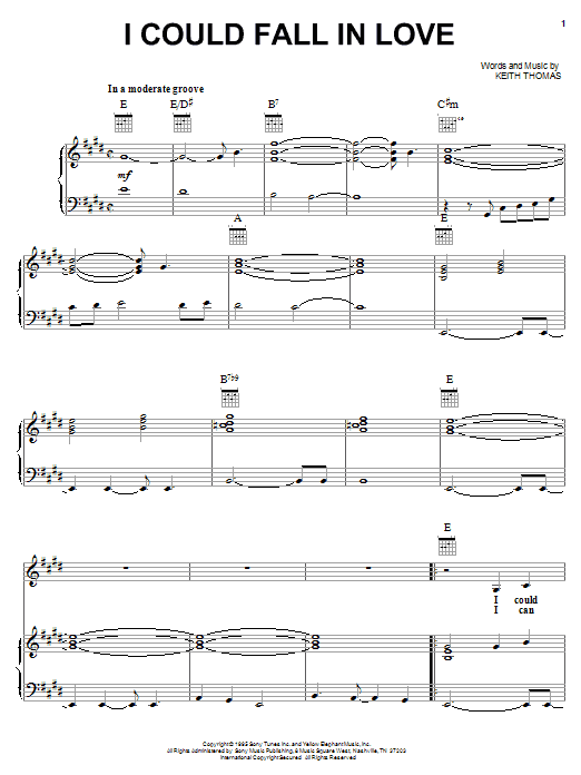 Download Selena I Could Fall In Love Sheet Music and learn how to play Piano, Vocal & Guitar (Right-Hand Melody) PDF digital score in minutes