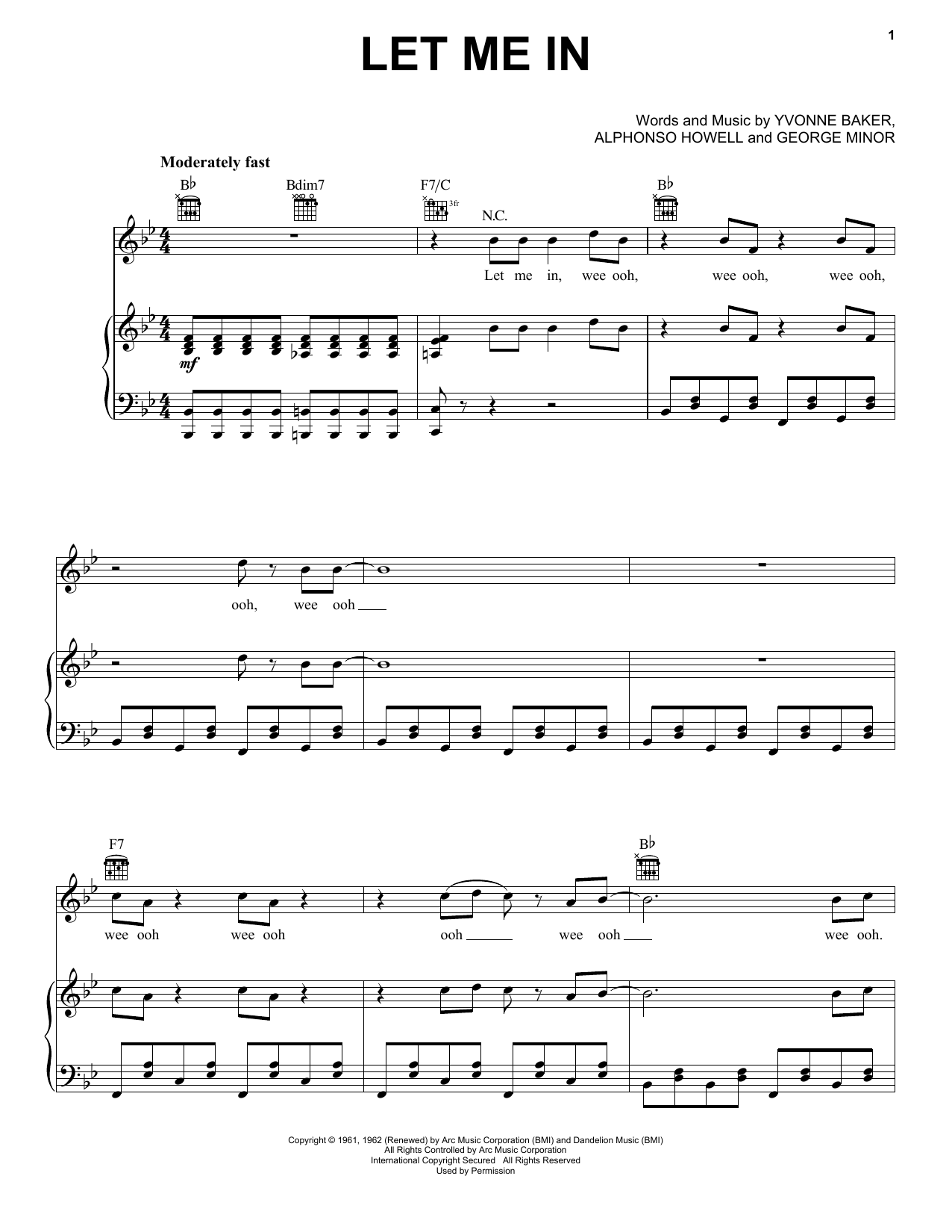 Download Sensations Let Me In Sheet Music and learn how to play Piano, Vocal & Guitar (Right-Hand Melody) PDF digital score in minutes