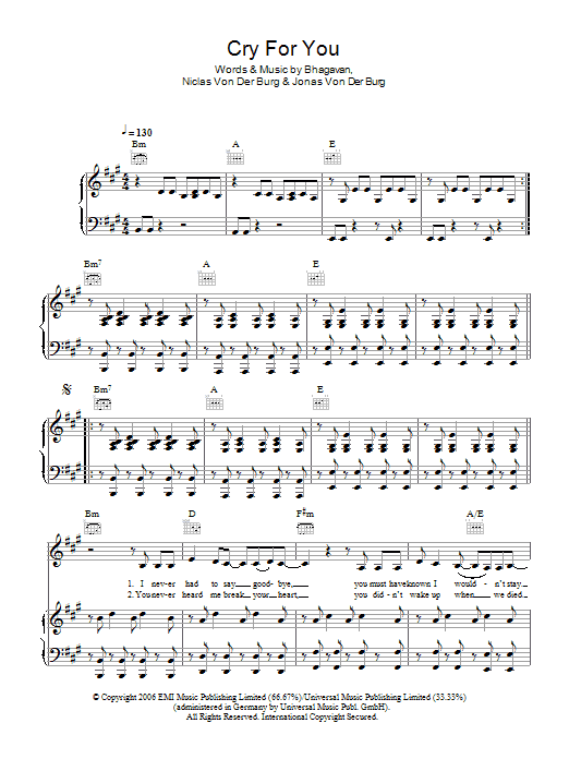 Download September Cry For You Sheet Music and learn how to play Keyboard PDF digital score in minutes