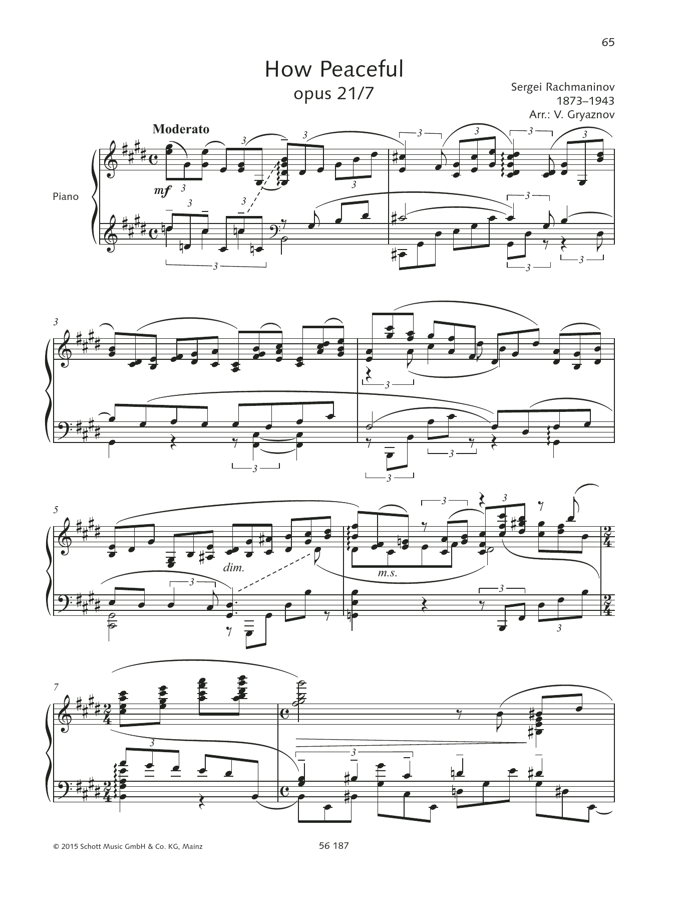 Download Sergei Rachmaninoff Hier ist es schön Sheet Music and learn how to play Piano Solo PDF digital score in minutes