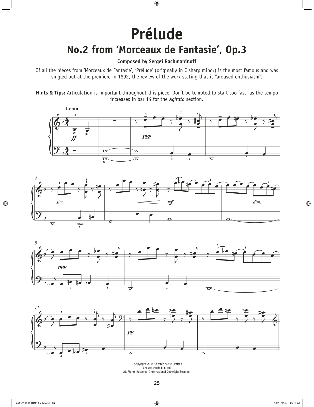 Download Sergei Rachmaninoff Morceaux De Fantaisie Opus 3 No. 2 Prelude In C# Minor Sheet Music and learn how to play Really Easy Piano PDF digital score in minutes