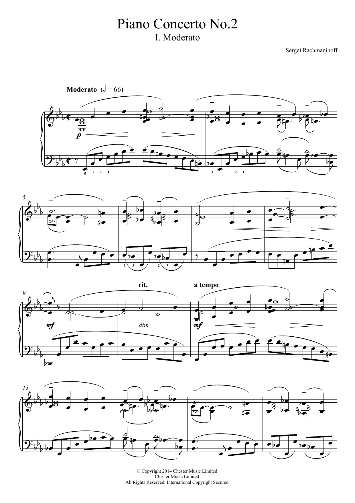 Download Sergei Rachmaninoff Piano Concerto No.2 - 1st Movement Sheet Music and learn how to play Piano PDF digital score in minutes