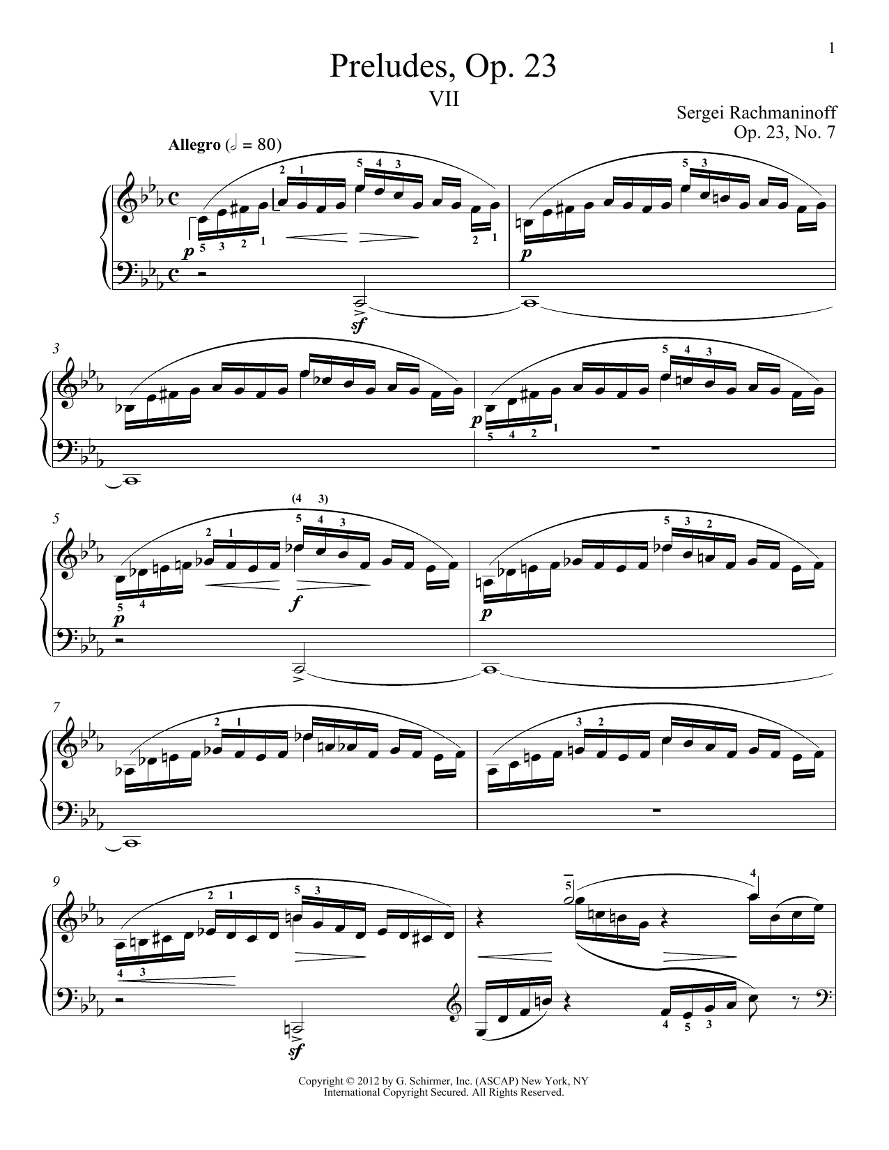 Download Sergei Rachmaninoff Prelude In C Minor, Op. 23, No. 7 Sheet Music and learn how to play Piano PDF digital score in minutes