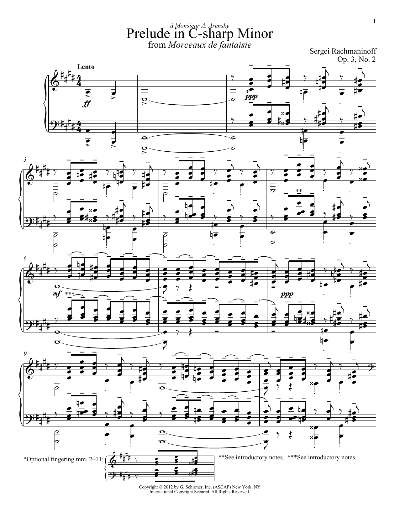 Download Sergei Rachmaninoff Prelude In C-Sharp Minor, Op. 3, No. 2 Sheet Music and learn how to play Piano PDF digital score in minutes
