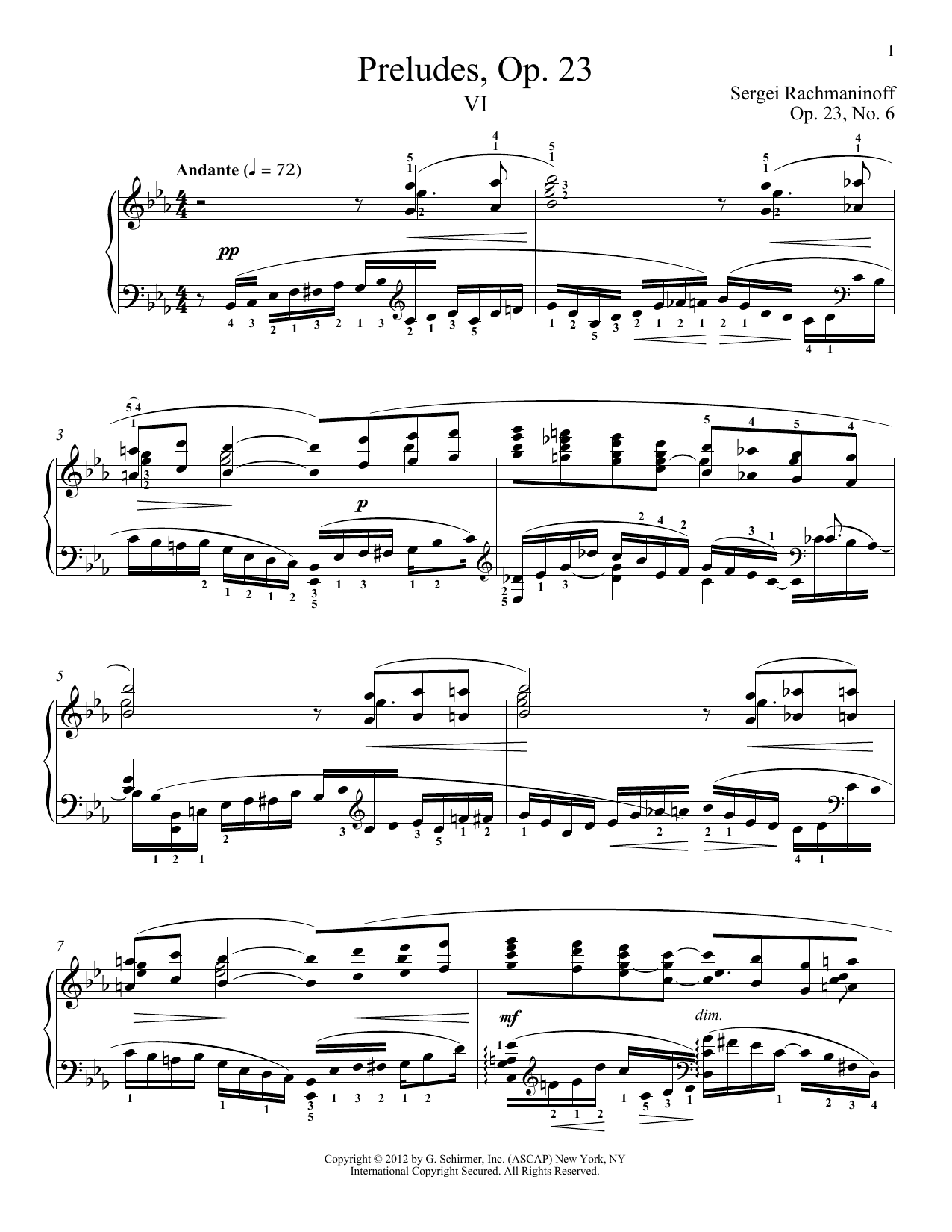 Download Sergei Rachmaninoff Prelude In E-Flat Major, Op. 23, No. 6 Sheet Music and learn how to play Piano PDF digital score in minutes
