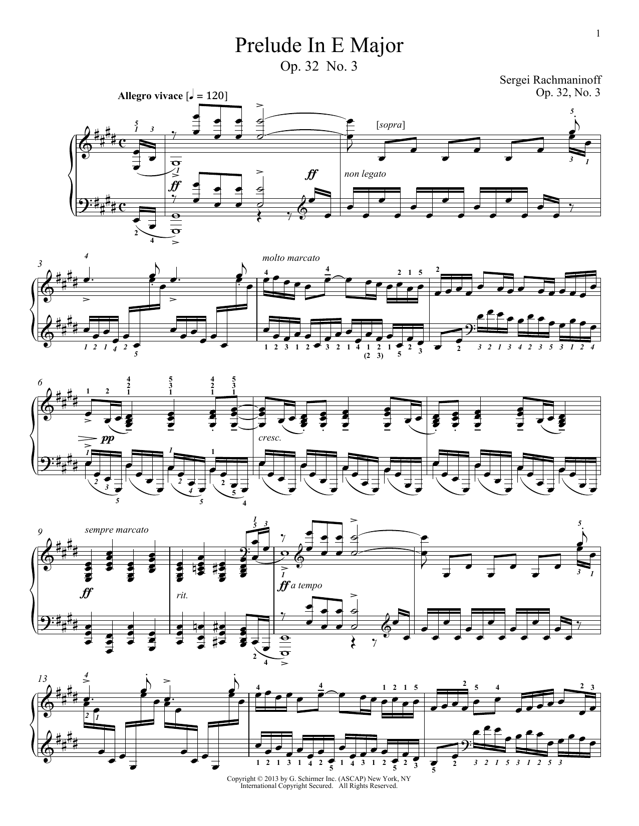 Download Alexandre Dossin Prelude In E Major, Op. 32, No. 3 Sheet Music and learn how to play Piano PDF digital score in minutes
