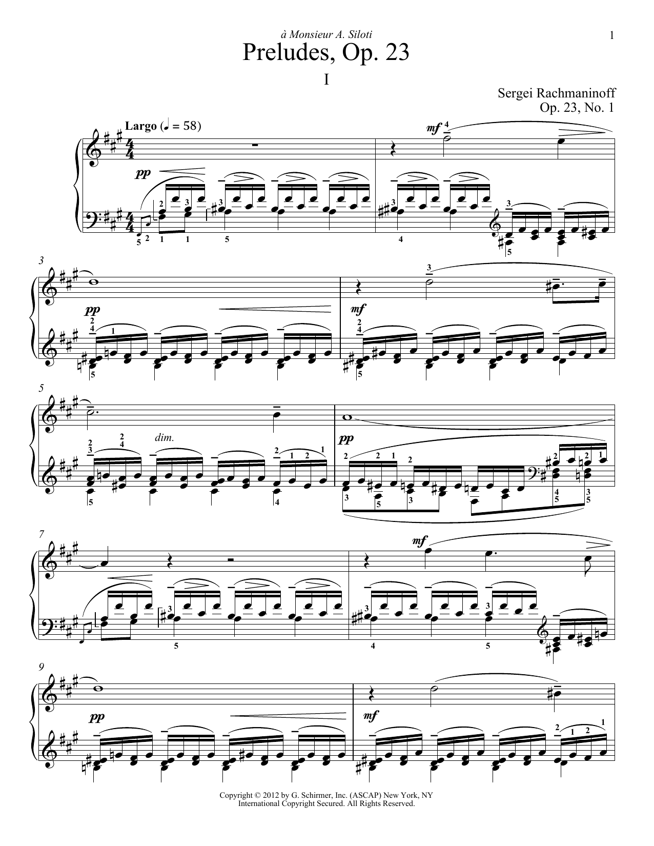Download Sergei Rachmaninoff Prelude In F-Sharp Minor, Op. 23, No. 1 Sheet Music and learn how to play Piano PDF digital score in minutes