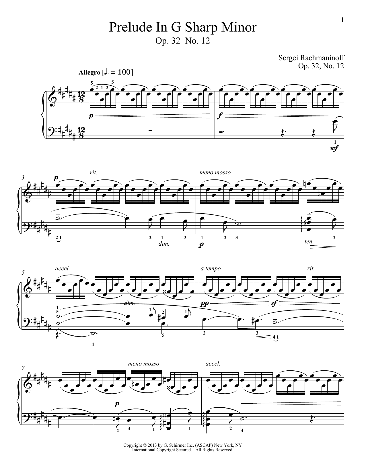 Download Alexandre Dossin Prelude In G-Sharp Minor, Op. 32, No. 12 Sheet Music and learn how to play Piano PDF digital score in minutes