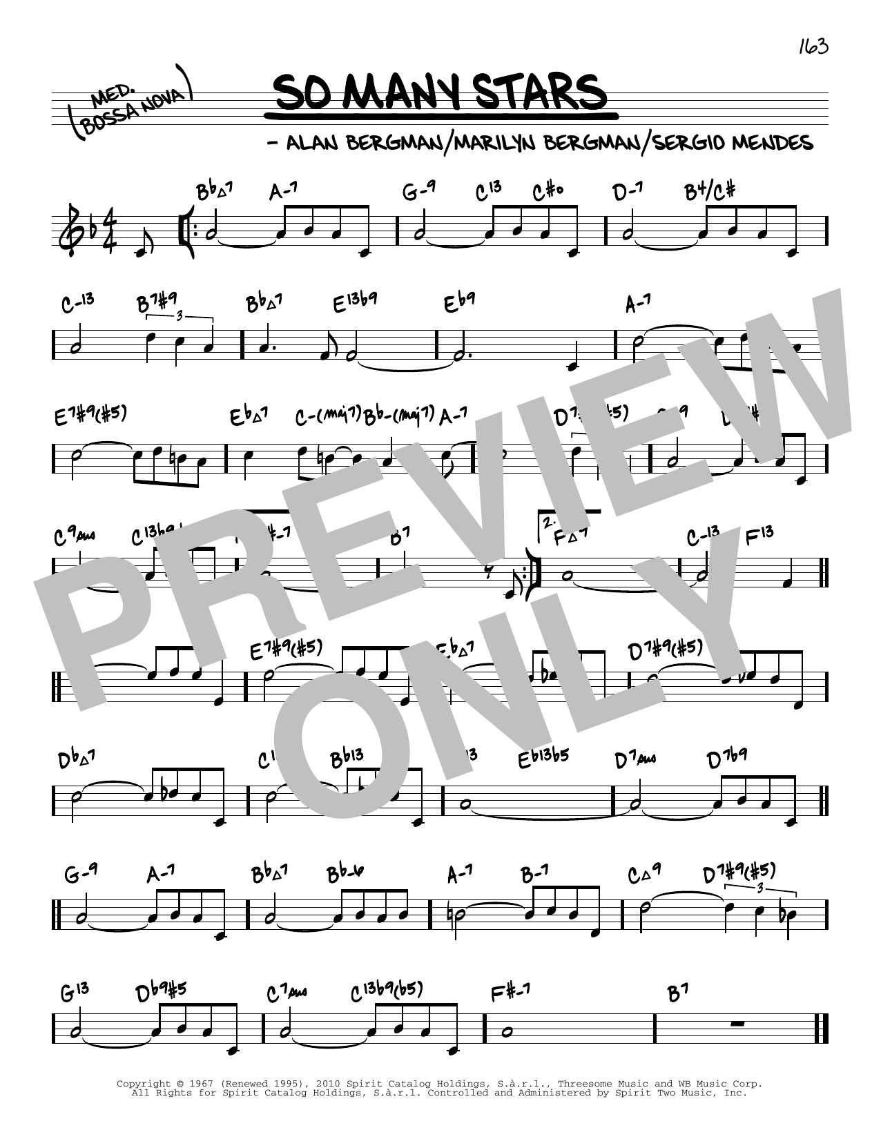 Download Sergio Mendes So Many Stars (arr. David Hazeltine) Sheet Music and learn how to play Real Book – Enhanced Chords PDF digital score in minutes