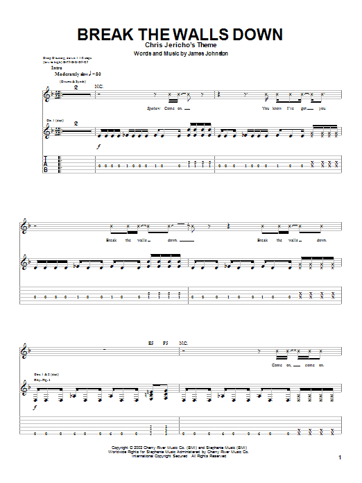 Download Sevendust Break The Walls Down Sheet Music and learn how to play Guitar Tab PDF digital score in minutes