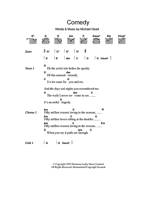 Download Shack Comedy Sheet Music and learn how to play Lyrics & Chords PDF digital score in minutes