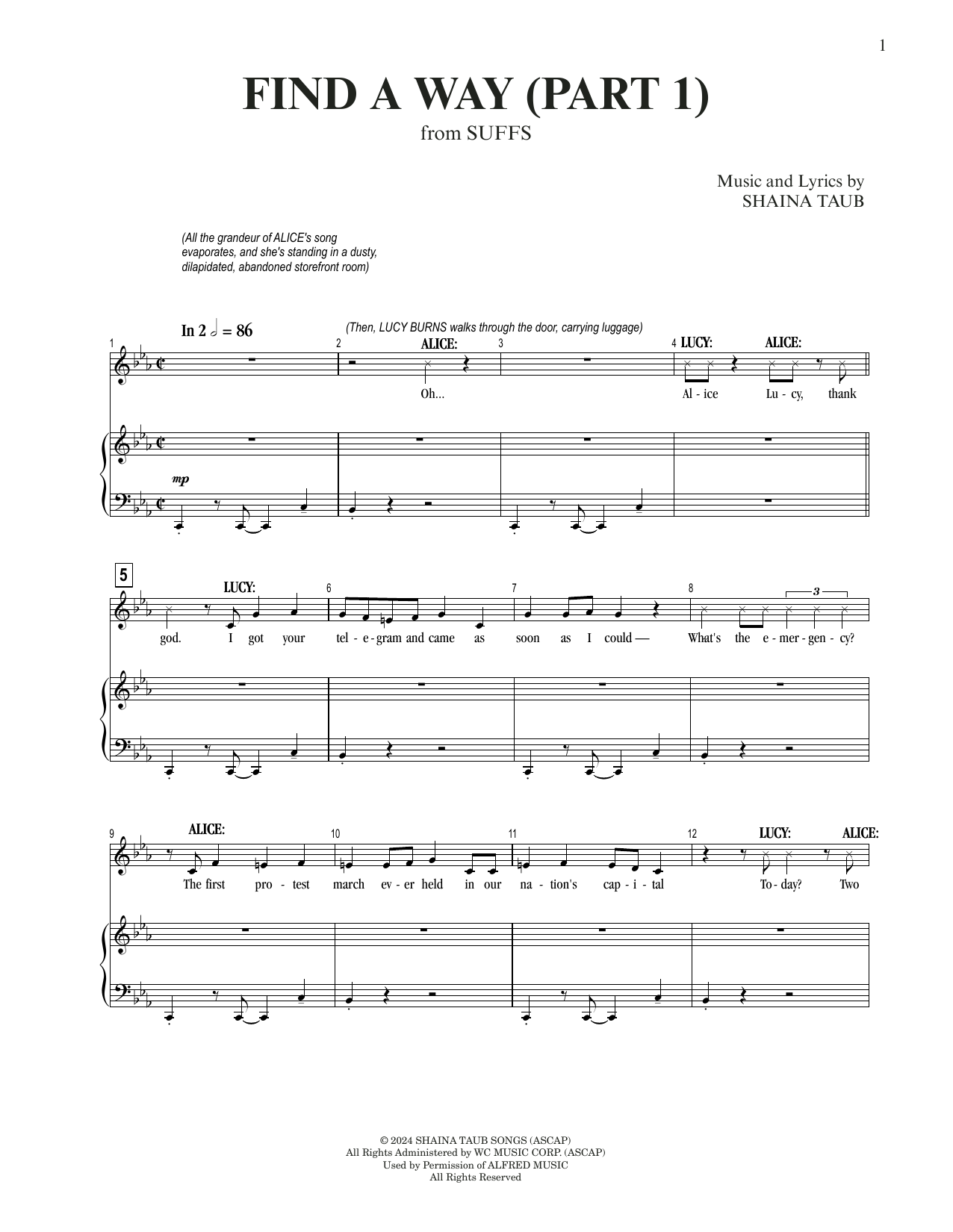 Download Shaina Taub Find A Way (from Suffs) Sheet Music and learn how to play Piano & Vocal PDF digital score in minutes