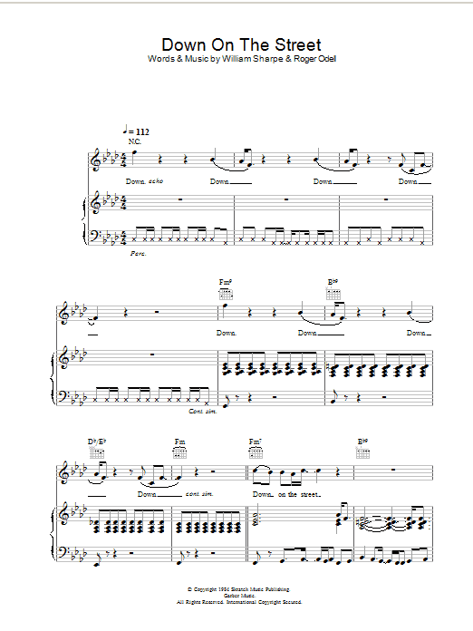 Download Shakatak Down On The Street Sheet Music and learn how to play Piano, Vocal & Guitar PDF digital score in minutes