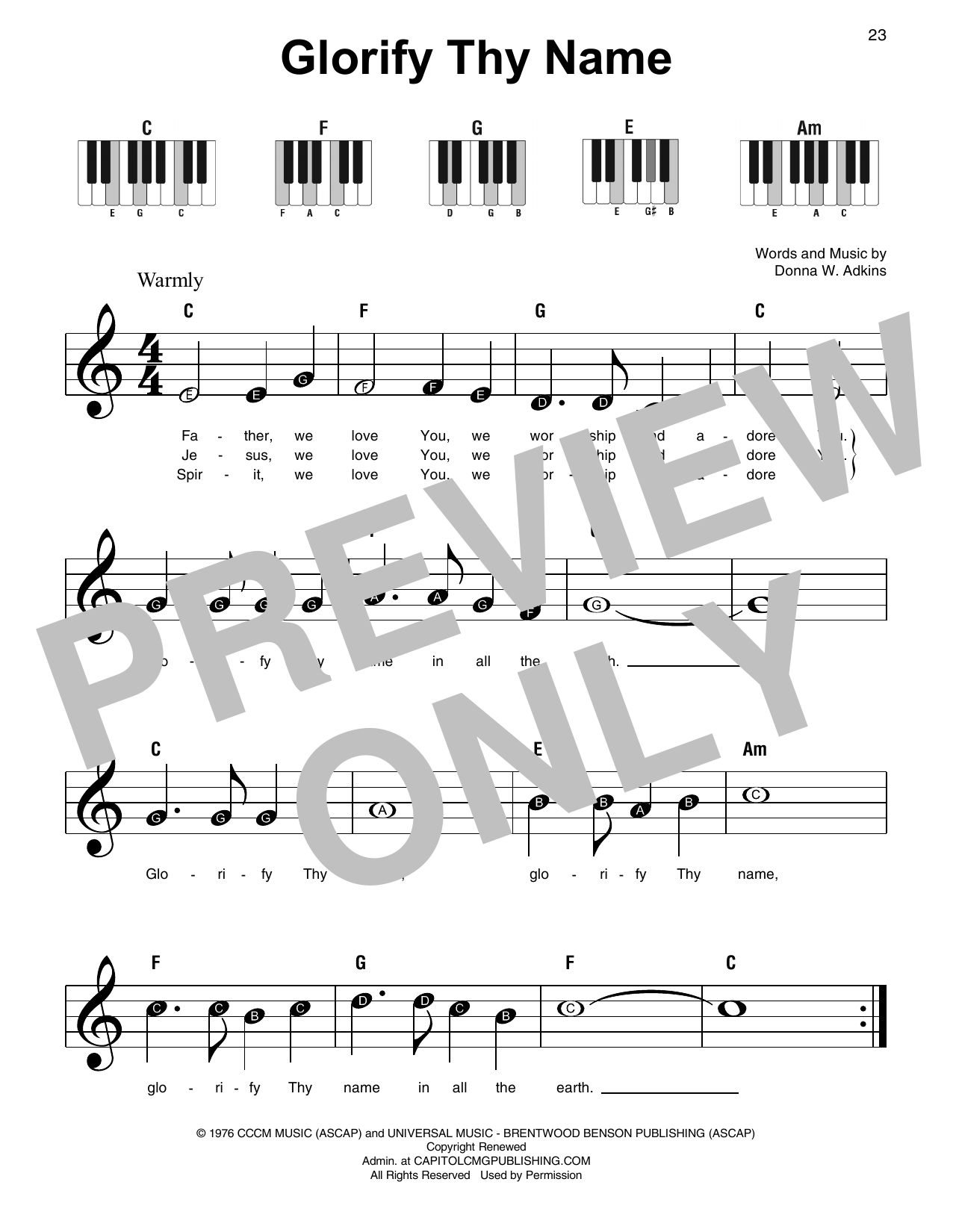 Download Shane & Shane Glorify Thy Name Sheet Music and learn how to play Super Easy Piano PDF digital score in minutes