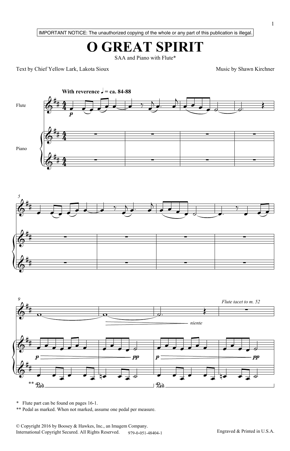 Download Shawn Kirchner O Great Spirit Sheet Music and learn how to play SSA PDF digital score in minutes