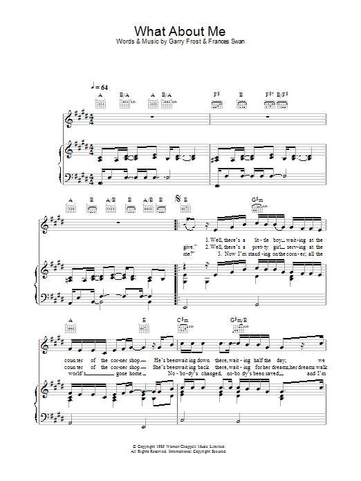 Download Shayne Ward What About Me Sheet Music and learn how to play Piano, Vocal & Guitar (Right-Hand Melody) PDF digital score in minutes