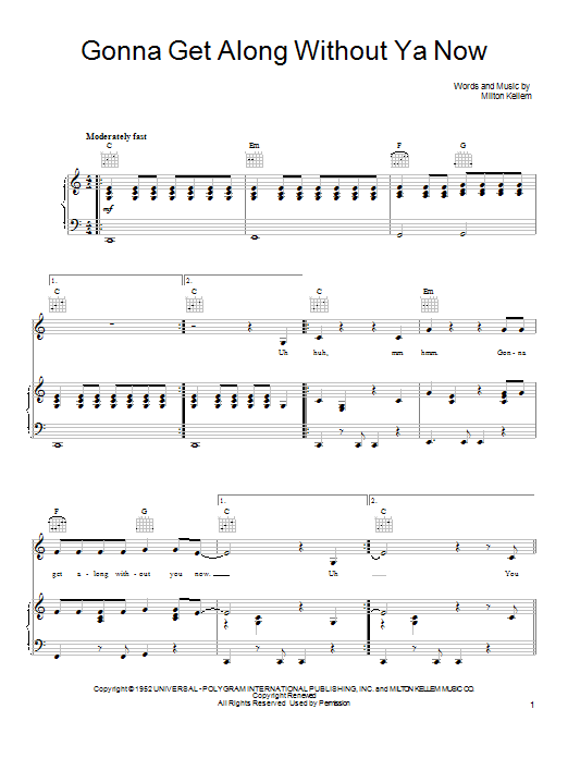 Download She & Him Gonna Get Along Without Ya Now Sheet Music and learn how to play Piano, Vocal & Guitar (Right-Hand Melody) PDF digital score in minutes
