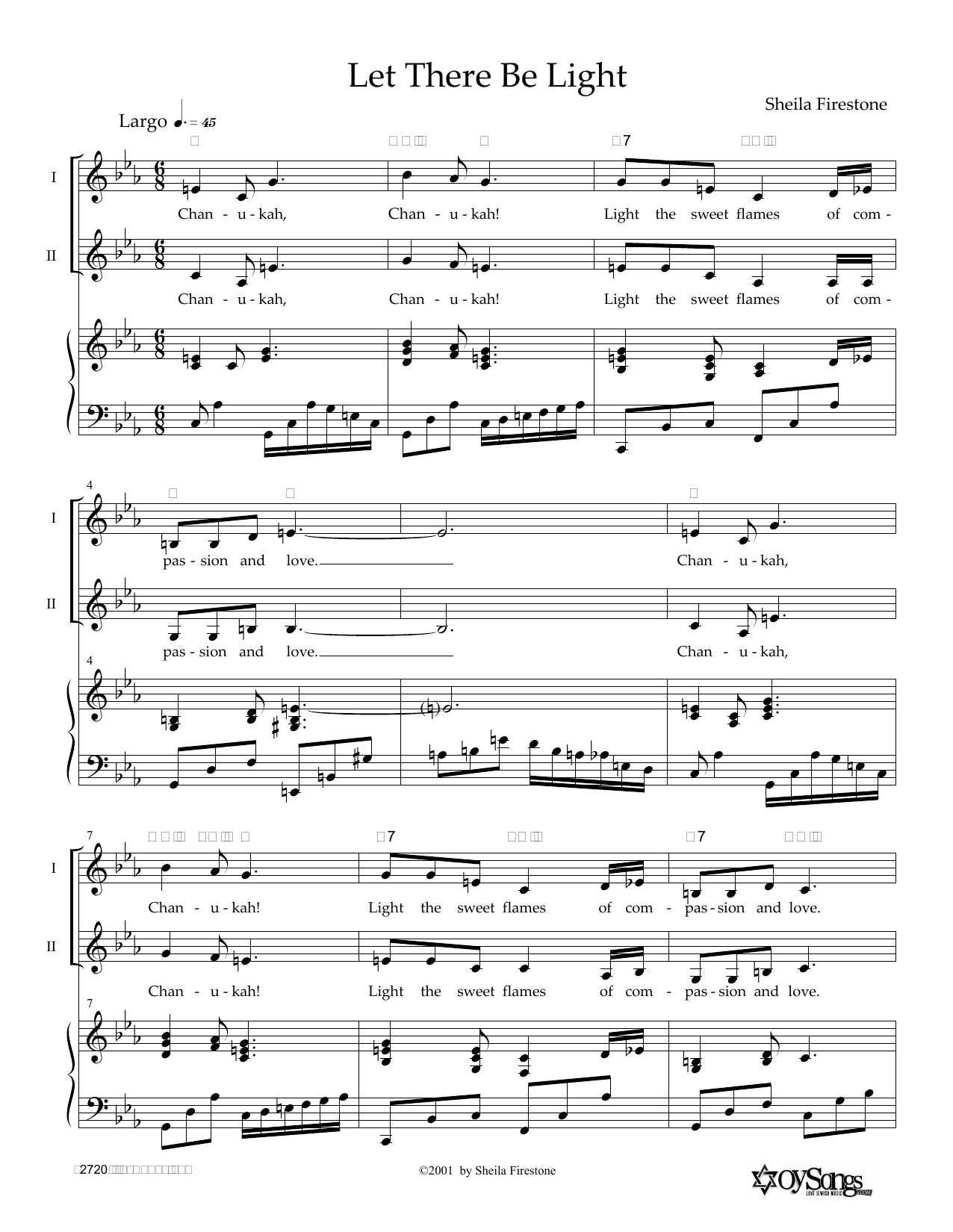 Download Sheila Firestone Let There Be Light Sheet Music and learn how to play Piano, Vocal & Guitar (Right-Hand Melody) PDF digital score in minutes